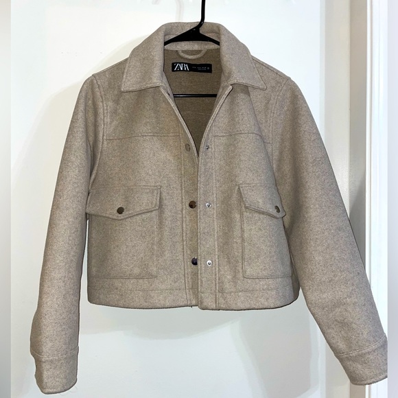 Zara Cropped Overcoat - Picture 1 of 3